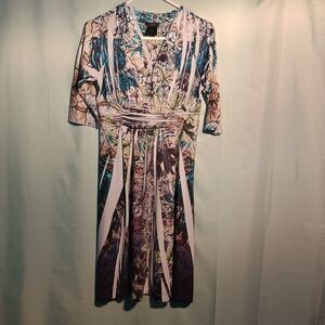 Women’s Multicolor Floral Print Short Sleeve Midi Dress | Boho Casual Party Wear